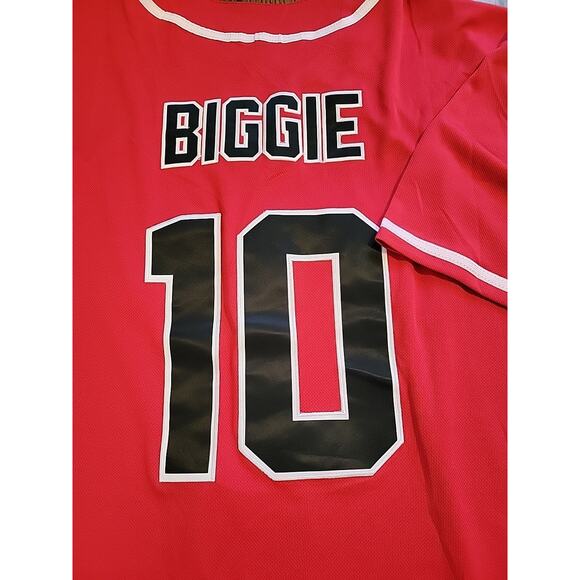 Bad Boy Biggie Smalls Baseball Jersey #10 BIG Hip Hop Rap Men's Size 6XL Red - Picture 8 of 8